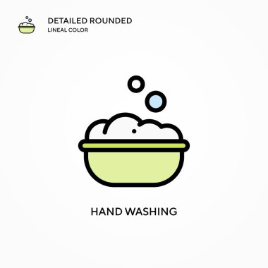 El yıkama vektör simgesi. Modern vektör illüstrasyon kavramları. Düzenlemesi ve kişiselleştirmesi kolay.