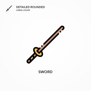 Kılıç vektör simgesi. Modern vektör illüstrasyon kavramları. Düzenlemesi ve kişiselleştirmesi kolay.