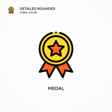 Madalya vektör simgesi. Modern vektör illüstrasyon kavramları. Düzenlemesi ve kişiselleştirmesi kolay.