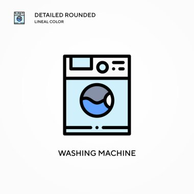 Çamaşır makinesi vektör simgesi. Modern vektör illüstrasyon kavramları. Düzenlemesi ve kişiselleştirmesi kolay.