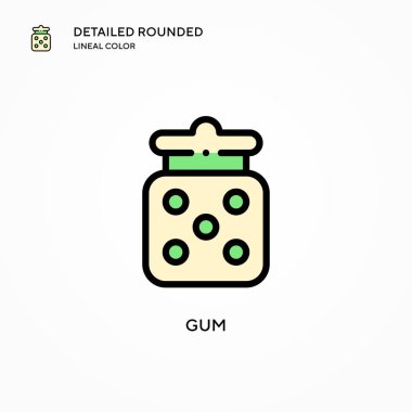 Sakız vektör simgesi. Modern vektör illüstrasyon kavramları. Düzenlemesi ve kişiselleştirmesi kolay.