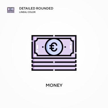 Para vektör simgesi. Modern vektör illüstrasyon kavramları. Düzenlemesi ve kişiselleştirmesi kolay.