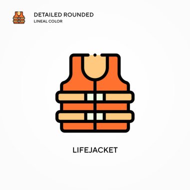 Can yeleği vektör simgesi. Modern vektör illüstrasyon kavramları. Düzenlemesi ve kişiselleştirmesi kolay.