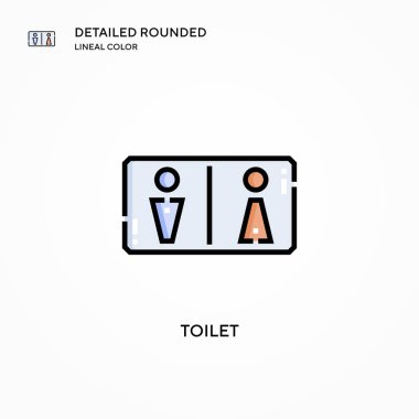 Tuvalet vektörü simgesi. Modern vektör illüstrasyon kavramları. Düzenlemesi ve kişiselleştirmesi kolay.