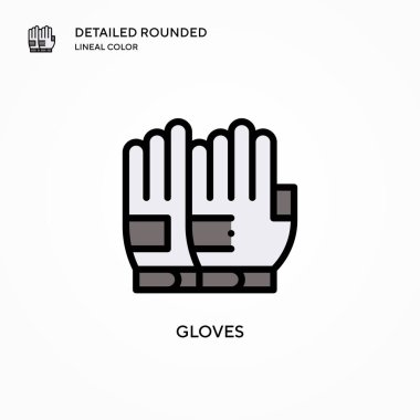 Eldiven vektör simgesi. Modern vektör illüstrasyon kavramları. Düzenlemesi ve kişiselleştirmesi kolay.