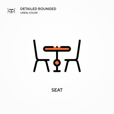 Koltuk vektör simgesi. Modern vektör illüstrasyon kavramları. Düzenlemesi ve kişiselleştirmesi kolay.