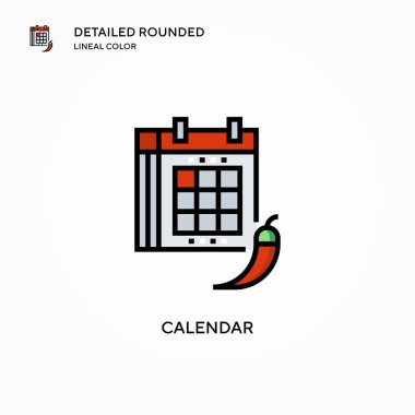 Takvim vektör simgesi. Modern vektör illüstrasyon kavramları. Düzenlemesi ve kişiselleştirmesi kolay.