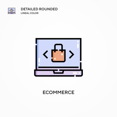 Ticaret vektör simgesi. Modern vektör illüstrasyon kavramları. Düzenlemesi ve kişiselleştirmesi kolay.