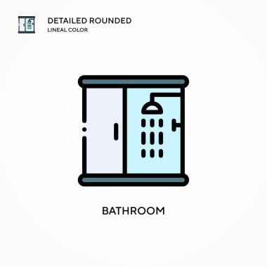 Banyo vektör simgesi. Modern vektör illüstrasyon kavramları. Düzenlemesi ve kişiselleştirmesi kolay.
