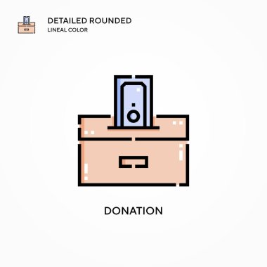 Bağış vektörü simgesi. Modern vektör illüstrasyon kavramları. Düzenlemesi ve kişiselleştirmesi kolay.