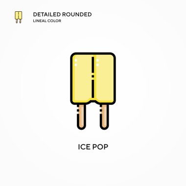 Buz popu vektör simgesi. Modern vektör illüstrasyon kavramları. Düzenlemesi ve kişiselleştirmesi kolay.