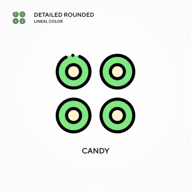 Şeker vektör simgesi. Modern vektör illüstrasyon kavramları. Düzenlemesi ve kişiselleştirmesi kolay.