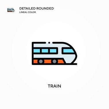 Tren vektör simgesi. Modern vektör illüstrasyon kavramları. Düzenlemesi ve kişiselleştirmesi kolay.