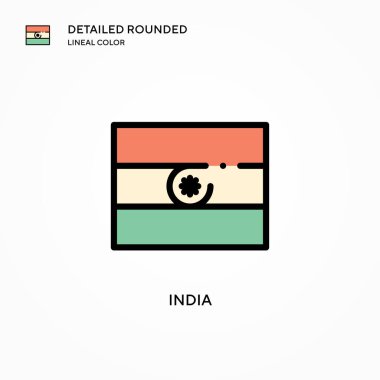 Hindistan vektör simgesi. Modern vektör illüstrasyon kavramları. Düzenlemesi ve kişiselleştirmesi kolay.