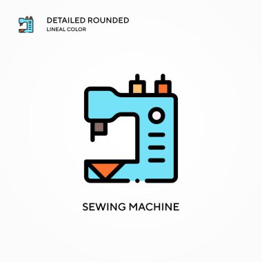 Dikiş makinesi vektör simgesi. Modern vektör illüstrasyon kavramları. Düzenlemesi ve kişiselleştirmesi kolay.