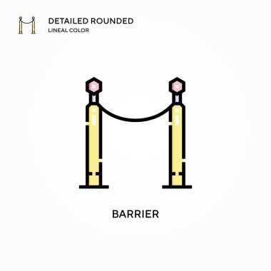Bariyer vektör simgesi. Modern vektör illüstrasyon kavramları. Düzenlemesi ve kişiselleştirmesi kolay.