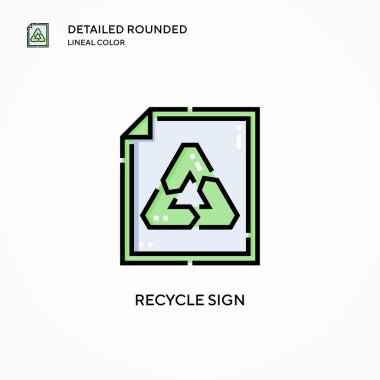 İşaret vektör simgesini geri dönüştür. Modern vektör illüstrasyon kavramları. Düzenlemesi ve kişiselleştirmesi kolay.