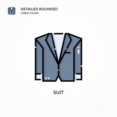 Takım elbise vektör simgesi. Modern vektör illüstrasyon kavramları. Düzenlemesi ve kişiselleştirmesi kolay.