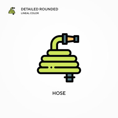 Hortum vektör simgesi. Modern vektör illüstrasyon kavramları. Düzenlemesi ve kişiselleştirmesi kolay.