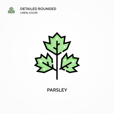 Maydanoz vektör simgesi. Modern vektör illüstrasyon kavramları. Düzenlemesi ve kişiselleştirmesi kolay.