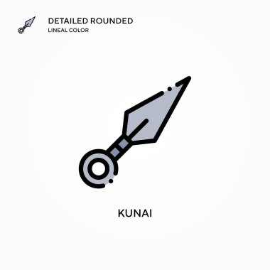 Kunai vektör simgesi. Modern vektör illüstrasyon kavramları. Düzenlemesi ve kişiselleştirmesi kolay.