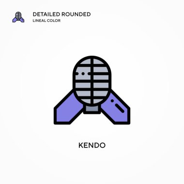 Kendo vektör simgesi. Modern vektör illüstrasyon kavramları. Düzenlemesi ve kişiselleştirmesi kolay.