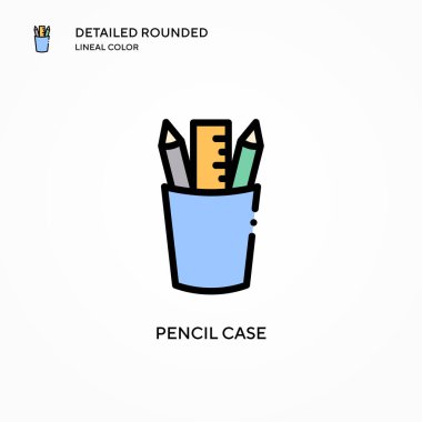 Kalem kutusu vektör simgesi. Modern vektör illüstrasyon kavramları. Düzenlemesi ve kişiselleştirmesi kolay.