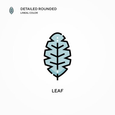 Yaprak vektör simgesi. Modern vektör illüstrasyon kavramları. Düzenlemesi ve kişiselleştirmesi kolay.