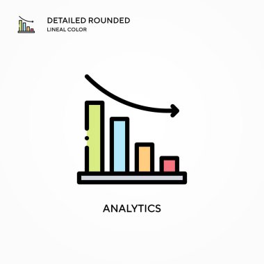 Analitik vektör simgesi. Modern vektör illüstrasyon kavramları. Düzenlemesi ve kişiselleştirmesi kolay.