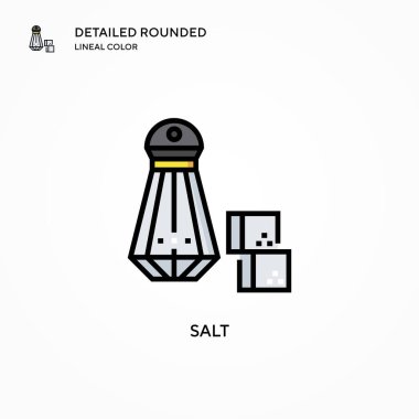 Tuz vektör simgesi. Modern vektör illüstrasyon kavramları. Düzenlemesi ve kişiselleştirmesi kolay.