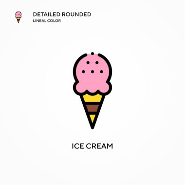 Dondurma vektör simgesi. Modern vektör illüstrasyon kavramları. Düzenlemesi ve kişiselleştirmesi kolay.