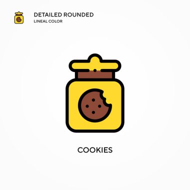 Kurabiye vektör simgesi. Modern vektör illüstrasyon kavramları. Düzenlemesi ve kişiselleştirmesi kolay.