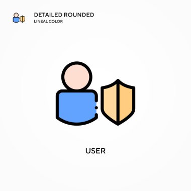 Kullanıcı vektör simgesi. Modern vektör illüstrasyon kavramları. Düzenlemesi ve kişiselleştirmesi kolay.