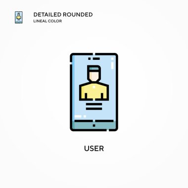 Kullanıcı vektör simgesi. Modern vektör illüstrasyon kavramları. Düzenlemesi ve kişiselleştirmesi kolay.