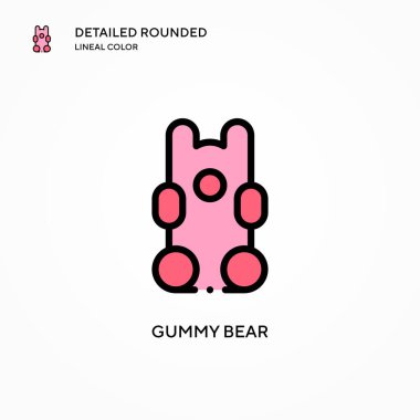 Jelibon ayı vektör simgesi. Modern vektör illüstrasyon kavramları. Düzenlemesi ve kişiselleştirmesi kolay.