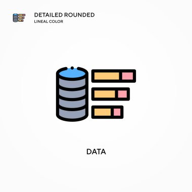 Veri vektör simgesi. Modern vektör illüstrasyon kavramları. Düzenlemesi ve kişiselleştirmesi kolay.