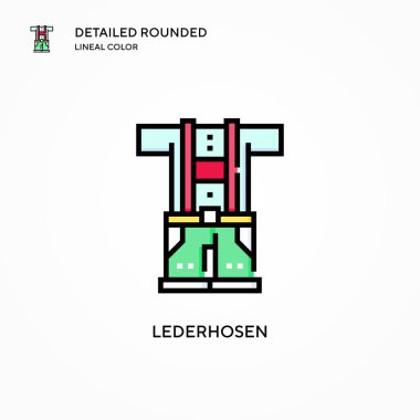 Lederhosen vektör simgesi. Modern vektör illüstrasyon kavramları. Düzenlemesi ve kişiselleştirmesi kolay.