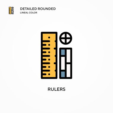 Cetvel vektör simgesi. Modern vektör illüstrasyon kavramları. Düzenlemesi ve kişiselleştirmesi kolay.
