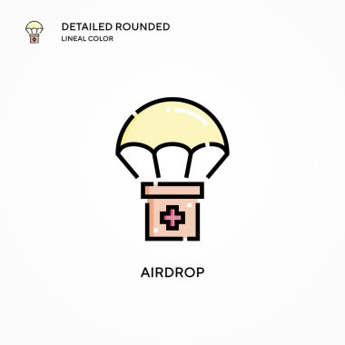 Hava indirme vektör simgesi. Modern vektör illüstrasyon kavramları. Düzenlemesi ve kişiselleştirmesi kolay.