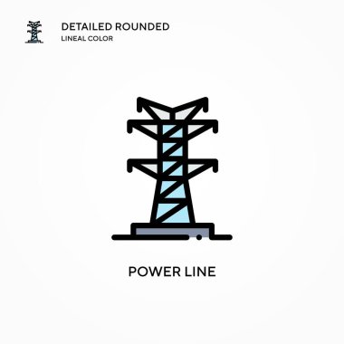 Güç hattı vektör simgesi. Modern vektör illüstrasyon kavramları. Düzenlemesi ve kişiselleştirmesi kolay.