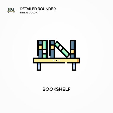 Kitaplık vektör simgesi. Modern vektör illüstrasyon kavramları. Düzenlemesi ve kişiselleştirmesi kolay.