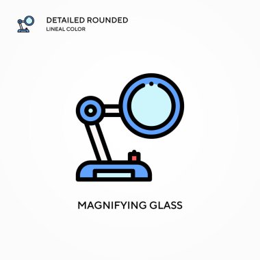 Büyütme cam vektör simgesi. Modern vektör illüstrasyon kavramları. Düzenlemesi ve kişiselleştirmesi kolay.