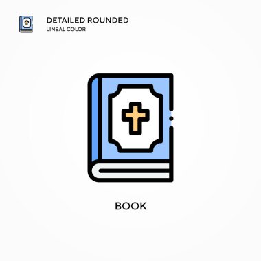 Kitap vektör simgesi. Modern vektör illüstrasyon kavramları. Düzenlemesi ve kişiselleştirmesi kolay.