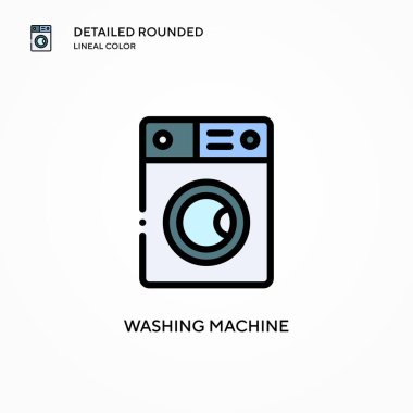 Çamaşır makinesi vektör simgesi. Modern vektör illüstrasyon kavramları. Düzenlemesi ve kişiselleştirmesi kolay.