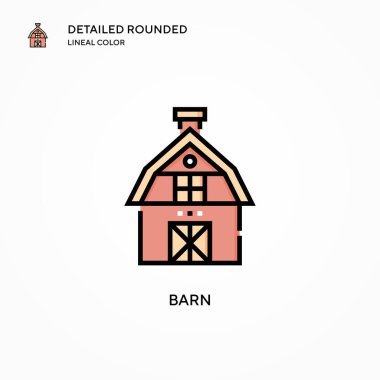 Barn vektör simgesi. Modern vektör illüstrasyon kavramları. Düzenlemesi ve kişiselleştirmesi kolay.