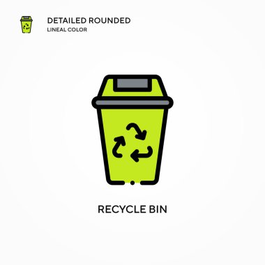 Çöp kutusu vektör simgesini geri dönüştür. Modern vektör illüstrasyon kavramları. Düzenlemesi ve kişiselleştirmesi kolay.