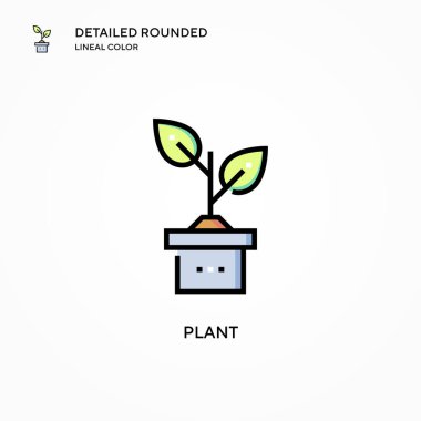 Bitki vektör simgesi. Modern vektör illüstrasyon kavramları. Düzenlemesi ve kişiselleştirmesi kolay.