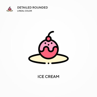 Dondurma vektör simgesi. Modern vektör illüstrasyon kavramları. Düzenlemesi ve kişiselleştirmesi kolay.