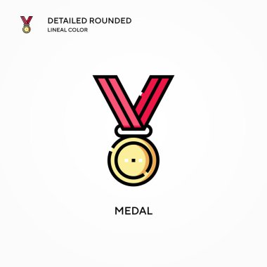 Madalya vektör simgesi. Modern vektör illüstrasyon kavramları. Düzenlemesi ve kişiselleştirmesi kolay.