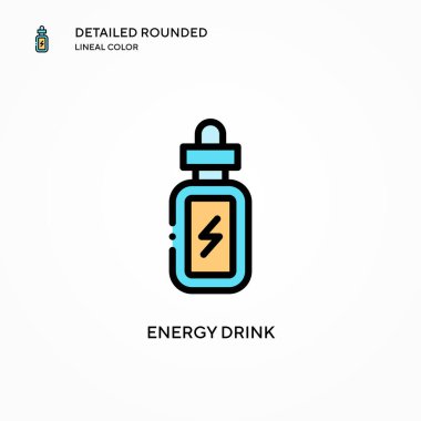 Enerji içeceği vektör simgesi. Modern vektör illüstrasyon kavramları. Düzenlemesi ve kişiselleştirmesi kolay.